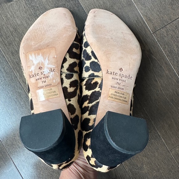Kate Spade Leopard Print Cow Fur Fall‎ Holidays Classic Block Heel 7M - Picture 7 of 9